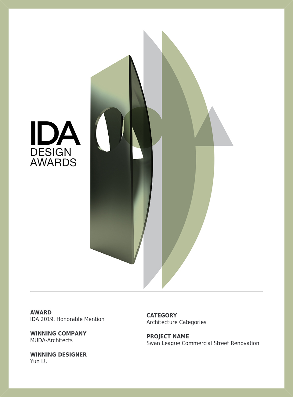 MUDA won the 2019 International Design Awards